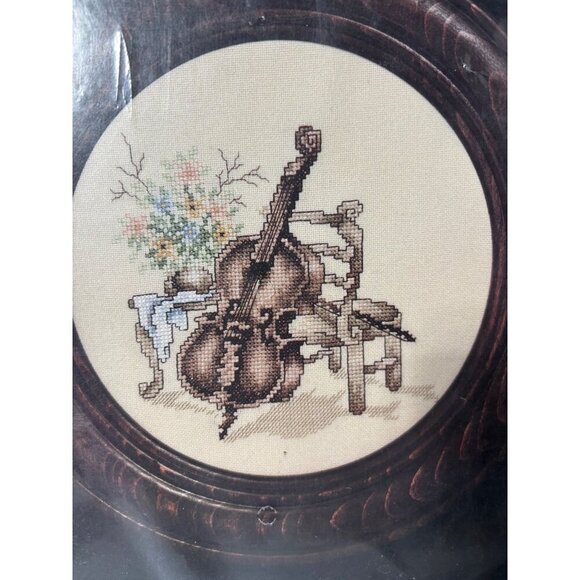 Vtg Janlynn Counted Cross Stitch Kit #80-25 Cello 8" Round Finished Size - Picture 4 of 5